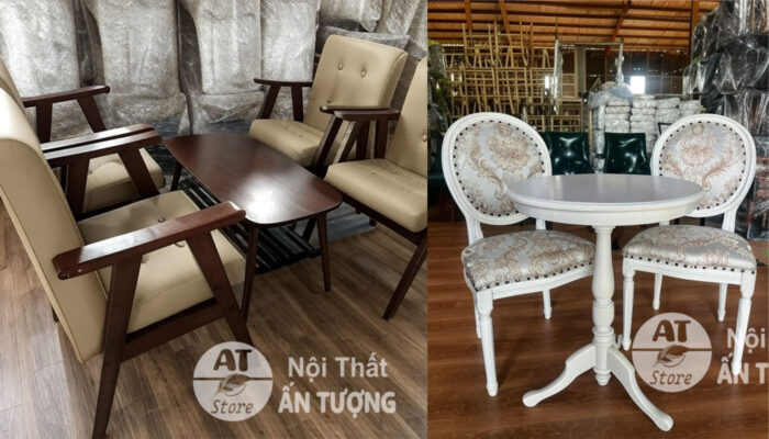 Bàn ghế gỗ vintage