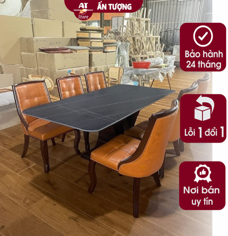 Bàn Ghế Ăn Gia Đình 6 Ghế Cao Cấp - Nội Thất Ấn Tượng Hiện Đại 2