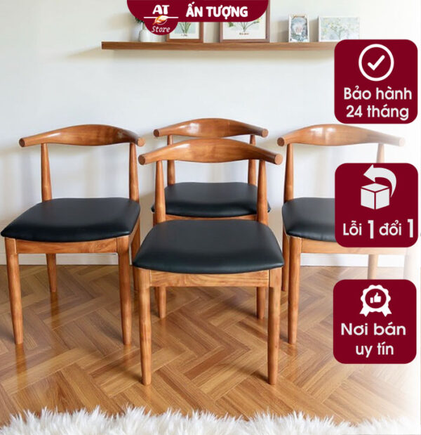 Ghế cafe nhà hàng giá rẻ bằng gỗ, màu tự nhiên đẹp