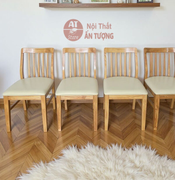 Ghế quán ăn bằng gỗ, ghế quán bún phở đẹp giá rẻ, bền chắc, khung gỗ mặt nệm