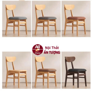 Ghế của Bàn ghế ăn hiện đại 4 ghế phong cách cho gia đình căn hộ chất liệu gỗ tự nhiên