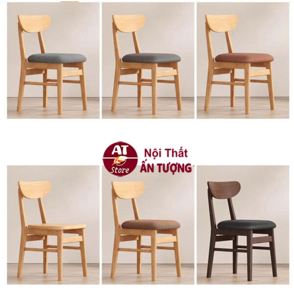 Ghế của Bàn ghế ăn hiện đại 4 ghế phong cách cho gia đình căn hộ chất liệu gỗ tự nhiên