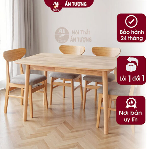 Bảo hành - Bàn của Ghế của Bàn ghế ăn hiện đại 4 ghế phong cách cho gia đình căn hộ chất liệu gỗ tự nhiên