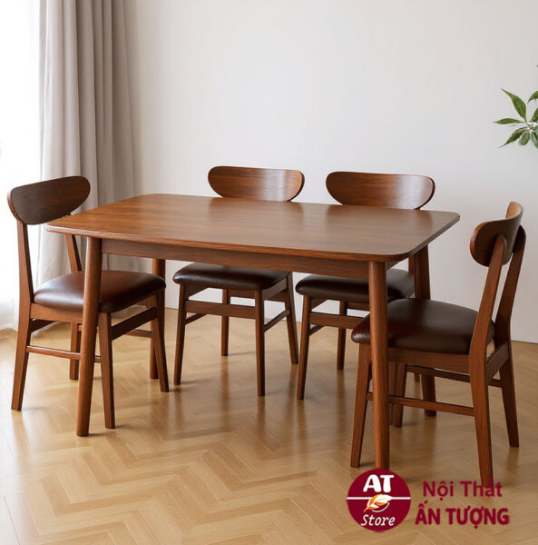 Bàn ghế ăn hiện đại 4 ghế phong cách cho gia đình