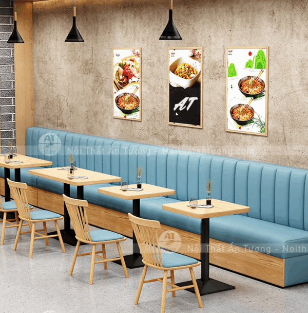 Bàn ghế nhà hàng bọc nệm đẹp giá rẻ đẹp phù hợp mọi không gian