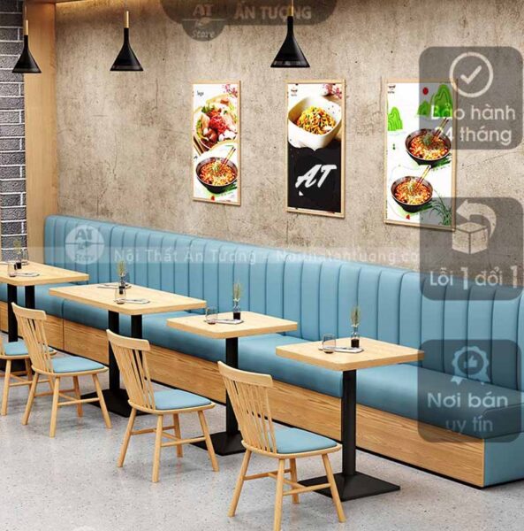 Bàn ghế nhà hàng bọc nệm đẹp giá rẻ đẹp