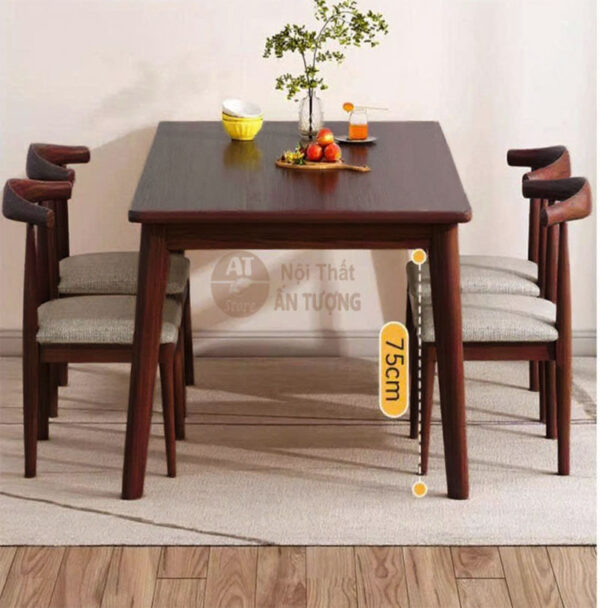 Bàn ghế phòng ăn cơm gia đình đẹp rẻ - màu tự nhiên - óc chó - 4 ghế - 6 ghế