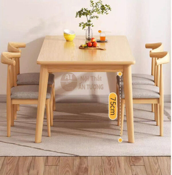 Bàn ghế phòng ăn cơm gia đình đẹp rẻ - màu tự nhiên - óc chó - 4 ghế - 6 ghế