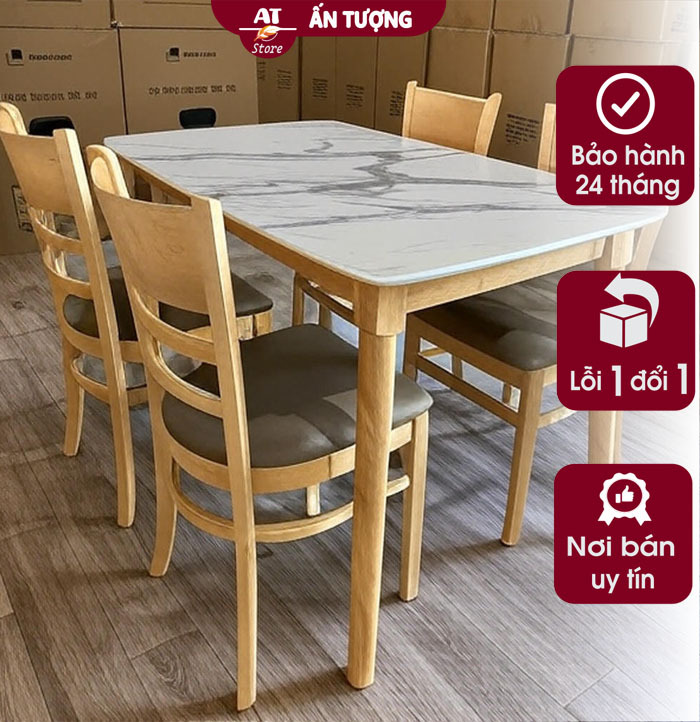 Bộ bàn ghế ăn giá rẻ bằng gỗ cho phòng ăn gia đình HÌNH 2
