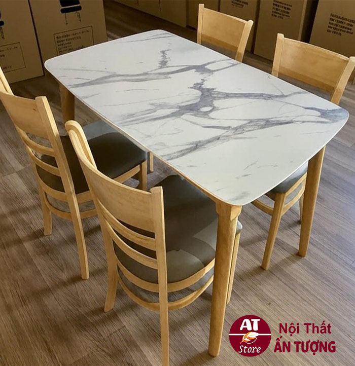 Bộ bàn ghế ăn giá rẻ bằng gỗ cho phòng ăn gia đình hình 3