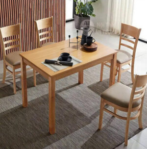 Bộ bàn ghế ăn giá rẻ bằng gỗ cho phòng ăn gia đình, căn hộ chung cư