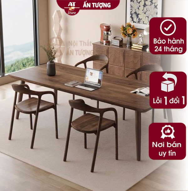 Bộ bàn ghế ăn gỗ Ash cực phẩm sang trọng cho căn hộ AT-2894