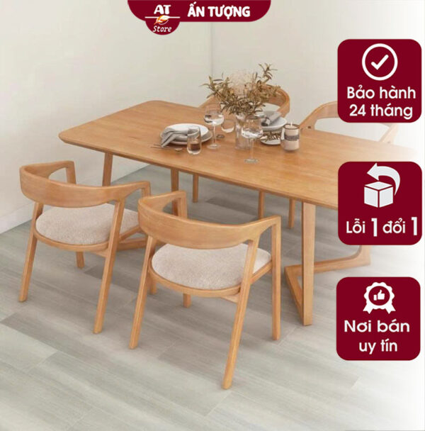Bộ bàn ghế ăn hiện đại cao cấp gia đình 4 người đẹp AT-5963 - Ảnh 2
