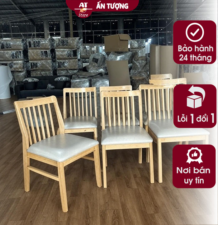 Ghế quán ăn bằng gỗ, ghế quán bún phở đẹp giá rẻ, bền chắc, khung gỗ mặt nệm bảo hành