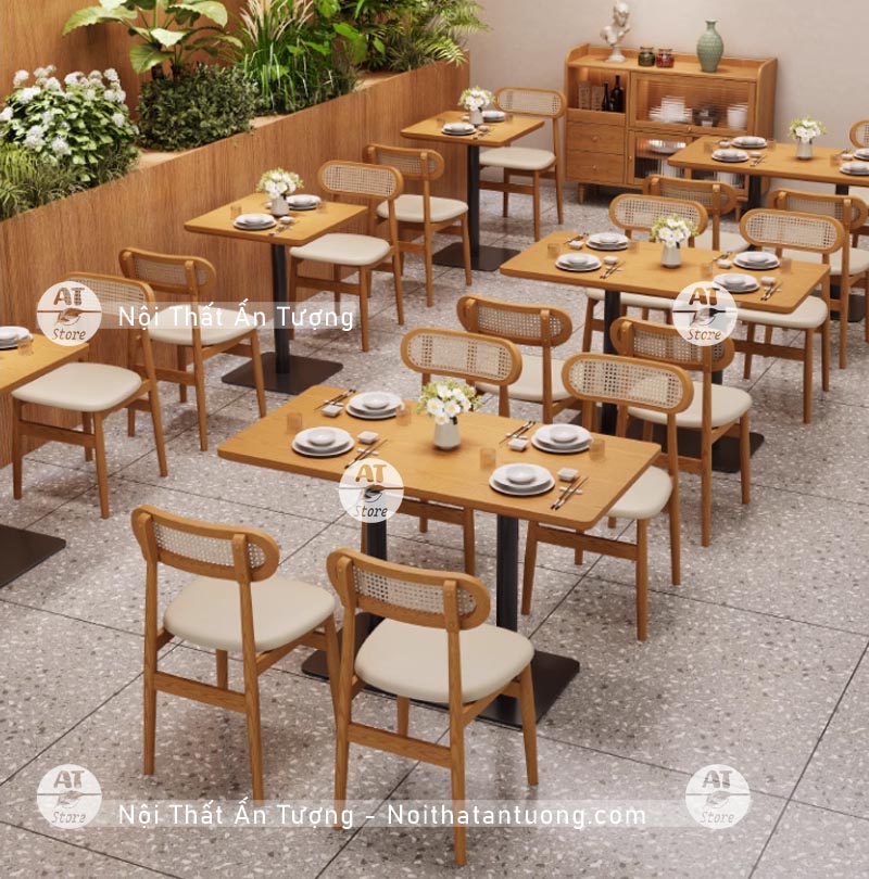 Bàn ghế nhà hàng lẩu nướng phong cách đa dạng
