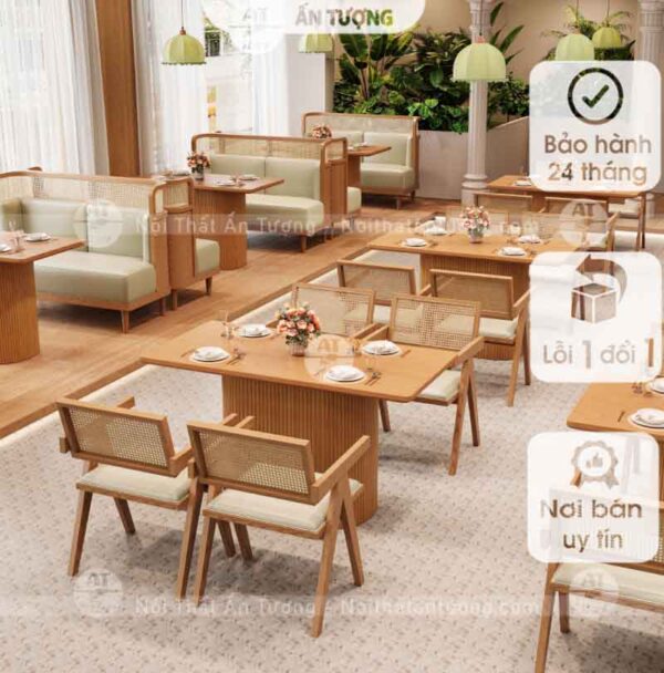 Bàn ghế nhà hàng, mì cay, căn tin: Tối giản, bền, phù hợp quán đông khách