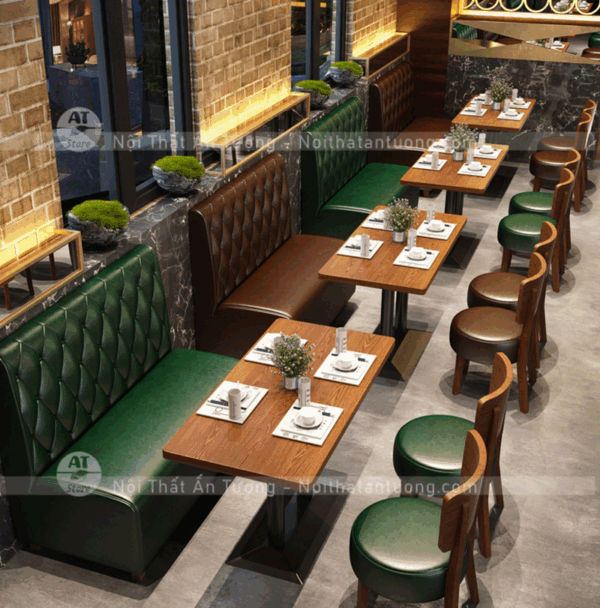 Bàn ghế nhà hàng, quán ăn, lẩu nướng sang trọng tối ưu không gian AT9543