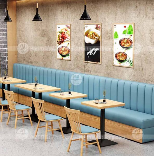 Sofa cafe nhà hàng, quán ăn nhanh, lẩu nướng AT7255
