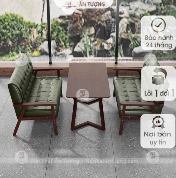 Sofa nhà hàng cafe, quán đồ ăn nhanh: Tiện nghi, êm ái AT1595 tại Nội thất ấn tượng
