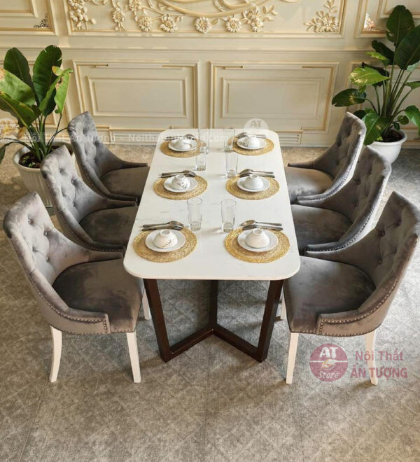 Bàn ăn cơm gia đình 6, 8 ghế nhà phố