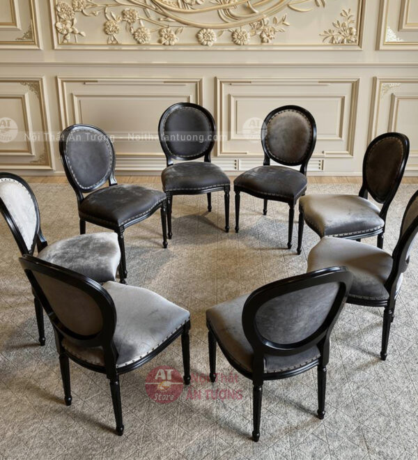 Bàn ăn tròn mặt đá có mâm xoay 8 người AT4447