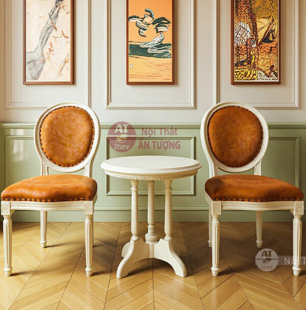 Bàn ghế nhà hàng louis đẹp cao cấp sang trọng AT3986