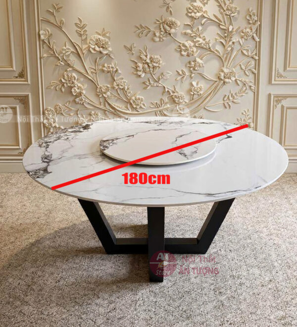 Bàn tròn 1m8 có mâm xoay