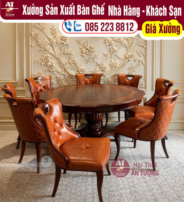 Bàn tròn nhà hàng sang trọng AT6264 - Nội Thất Ấn Tượng