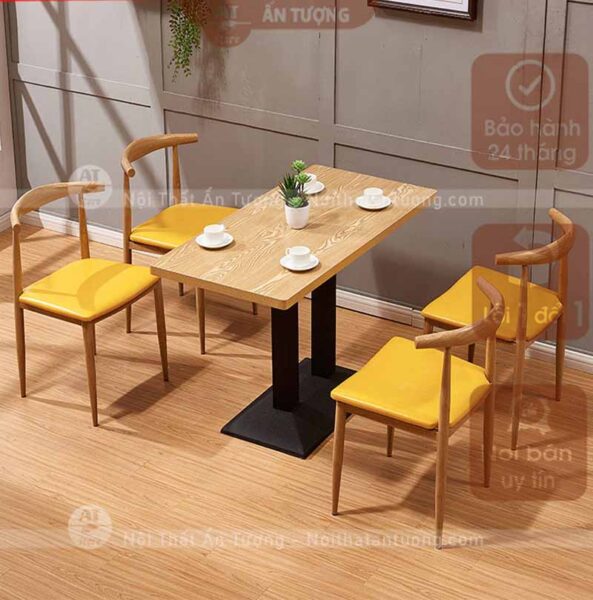 Bộ Bàn ghế nhà hàng buffet quán ăn hiện đại có lưng tựa AT6875 tại Nội Thất Ấn Tượng-2