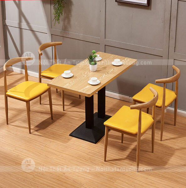 Bộ Bàn ghế nhà hàng buffet quán ăn hiện đại có lưng tựa AT6875 tại Nội Thất Ấn Tượng