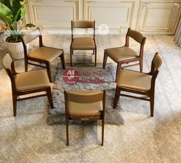 Bộ bàn ăn 4 hoặc 6 ghế mặt đá cho nhà trần thấp AT7332