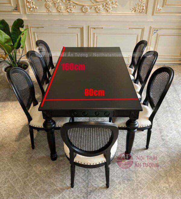 Bộ bàn ăn 6 hoặc 8 ghế tuỳ chọn 1m6x80