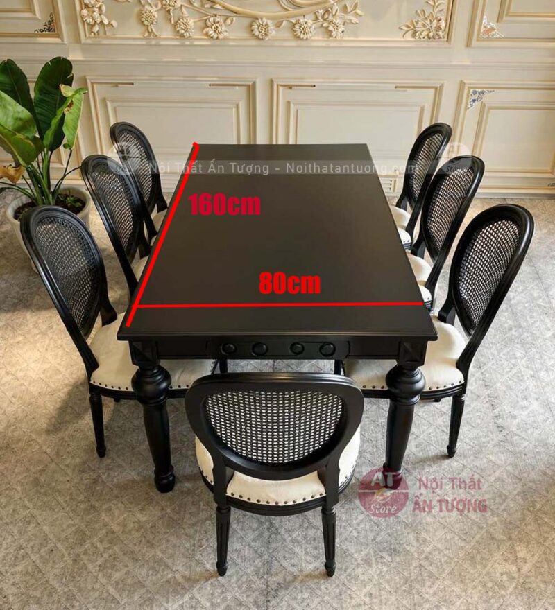 Bộ bàn ăn 6 hoặc 8 ghế tuỳ chọn 1m6x80