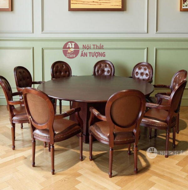 Bộ bàn ghế tròn nhà hàng cao cấp cho phòng vip - Nội Thất Ấn Tượng