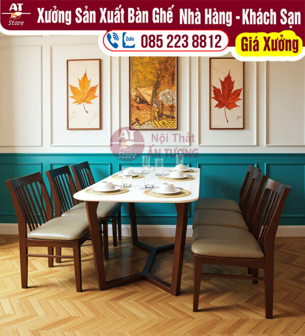 Ghế nhà hàng đẹp khung gỗ - Nội Thất Ấn Tượng