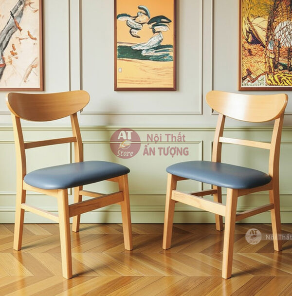 Ghế nhà hàng giá rẻ đẹp bằng gỗ nệm AT7863 - Nội Thất Ấn Tượng