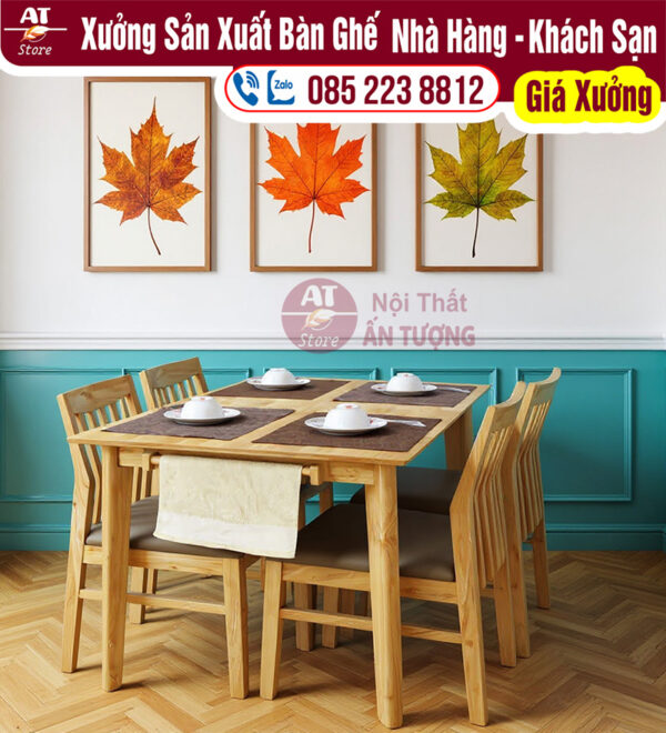 Ghế nhà hàng khung gỗ mặt nệm - Nội Thất Ấn Tượng