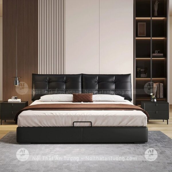 Giường ngủ chất liệu gỗ MDF dài 2m4 rộng 1m8 AT5534