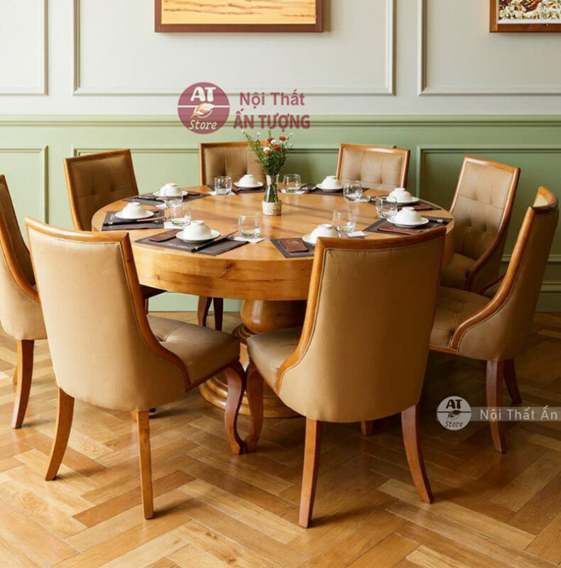 Kho Bàn ghế tròn nhà hàng đẹp sang trọng - Nội Thất Ấn Tượng