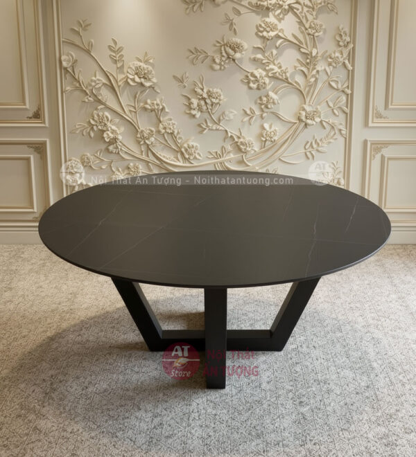 Mặt bàn tròn đá đen