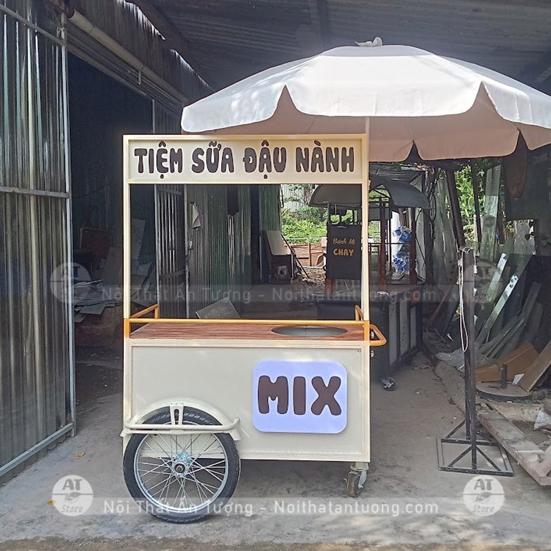 Tủ bán cà phê đẹp chất liệu sắt sử dụng bán mang đi AT1214