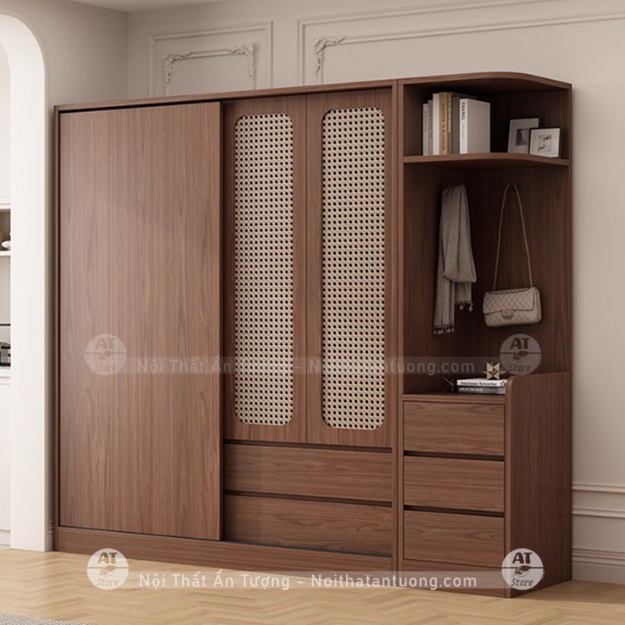 Tủ quần áo gỗ công nghiệp 2 cánh AT3355 hình 2