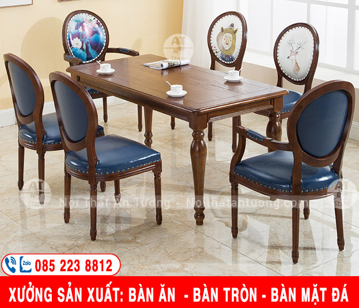 Bộ bàn ăn 6 ghế, bàn ghế ăn gia đinh, bàn ghế ăn chung cư đẹp sang trọng