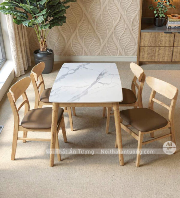 Bàn ghế ăn gia đình giá rẻ AT3118 Nội Thất Ấn Tượng