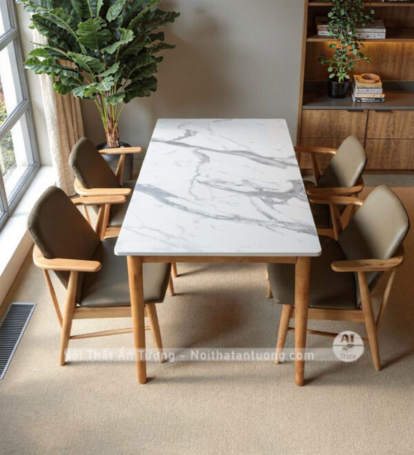 Bàn ghế ăn 4 ghế cho gia đình AT1292 tại Nội Thất Ấn Tượng