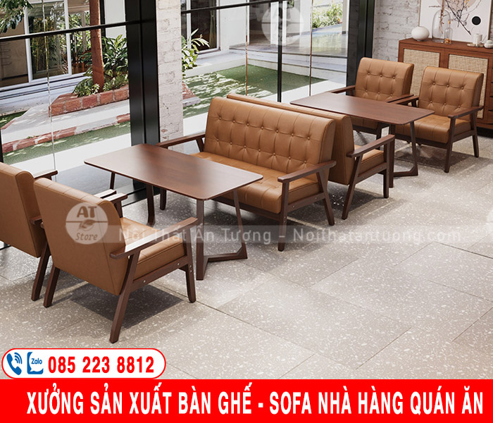 Bàn ghế sofa nhà hàng giá rẻ - Bàn ghế băng nệm - Bàn ghế bằng gỗ - Bàn ghế nhà hàng, Bàn ghế quán ăn đẹp sang trọng giá rẻ