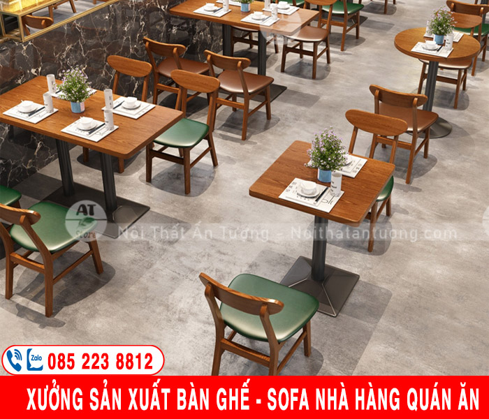 Bàn ghế bằng gỗ - Bàn ghế nhà hàng, Bàn ghế quán ăn đẹp sang trọng giá rẻ