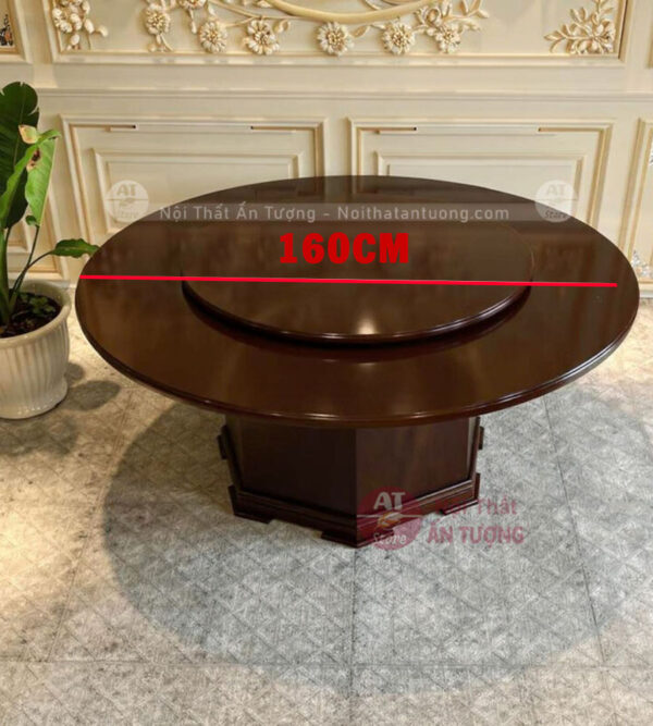 bàn gỗ có mâm xoay 160cm