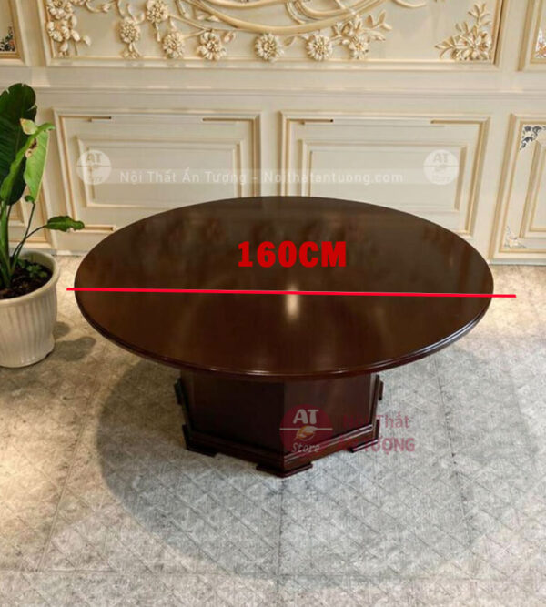 bàn gỗ không mâm xoay 160cm