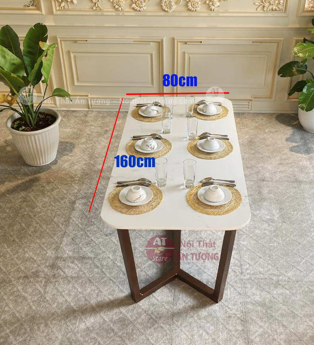 bàn mặt đá chân x 1m6x80